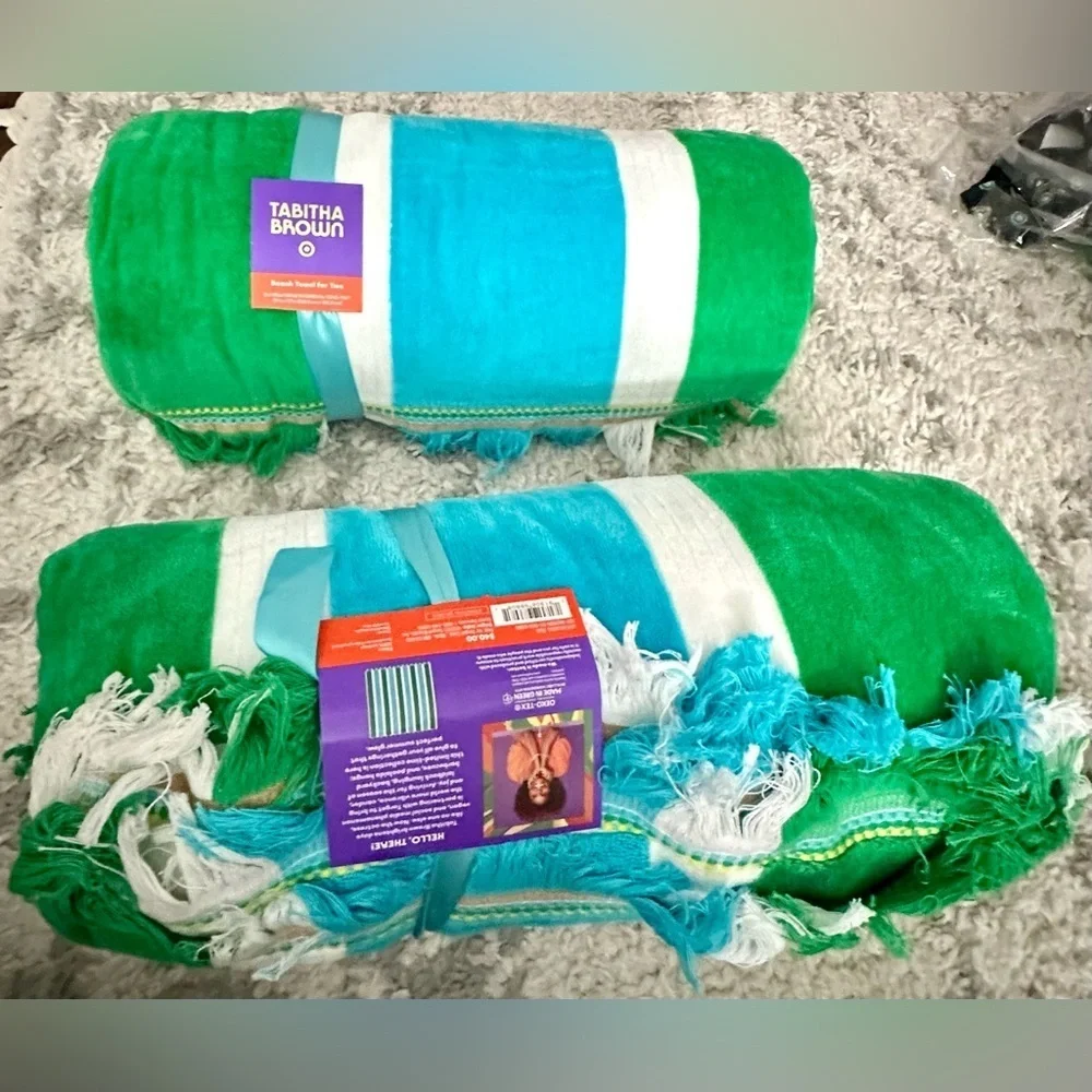 RARE Tabitha Brown x Target NWT Beach Towel for Two (2 towels)